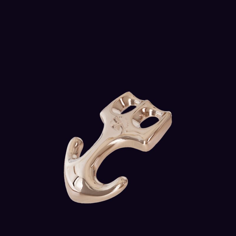 Pendentif ancre or rose modélisé en 3D pour un configurateur sur mesure