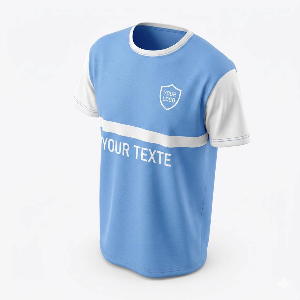Maillot sport technique personnalisé texte couleur logos