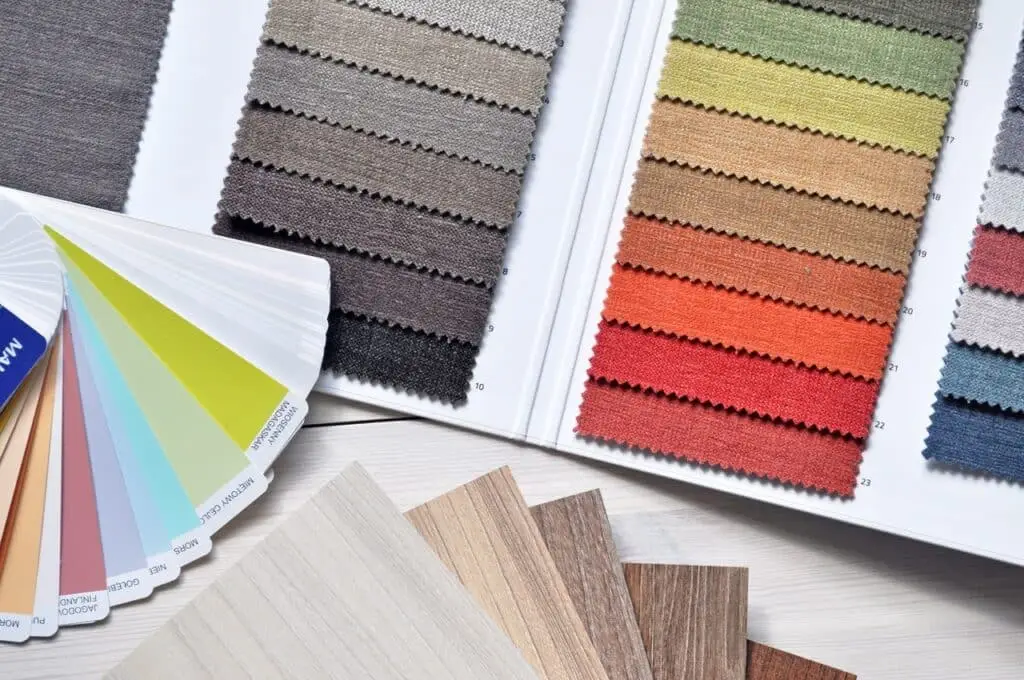 Nuancier couleur texture et matière tissu RAL et placage bois pour configurateur 3D