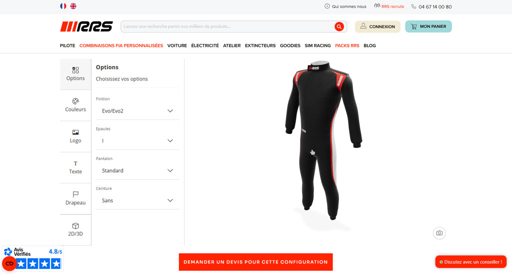 Intégration e-commerce du configurateur